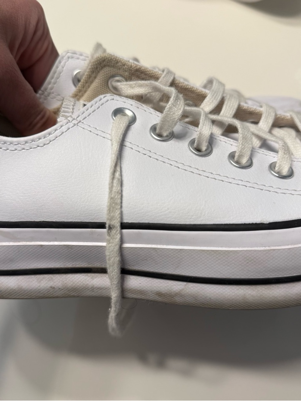Converse Women's Leather White Low-Top Canvas-Style Sneakers